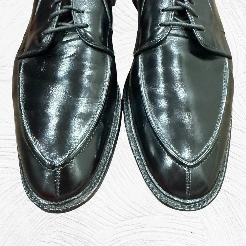 Allen Edmonds Men's Leather Seneca 12 B Black Split-Toe Derby Shoe Lace Up
